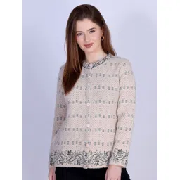 MONTREX Women Floral Embroidered Round Neck Cardigan-picture-29