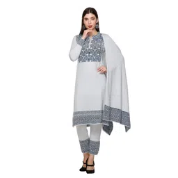 MONTREX Women Floral Regular Kurta with Trousers & With Dupatta-picture-26