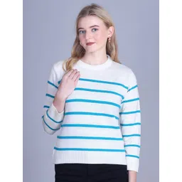 MONTREX Women Striped Round Neck Full Sleeve Pullover-picture-20