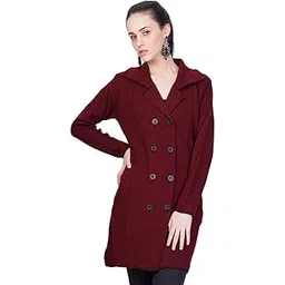 montrex Women Stylish Long Sleeve Regular Winter Wear Ladies Woolen Trench Long Coat For Women-picture-46