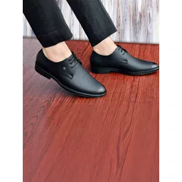 MOOCOOZIN Men Black Solid Synthetic Lace Up Pointed Toe Slip-Resistance Formal Shoes-picture-38