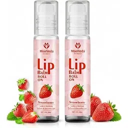 Moolveda Lip Balm Roll on with Strawberry & 100% edible ingredients & no chemicals, 10ml, Pack of 2-picture-10