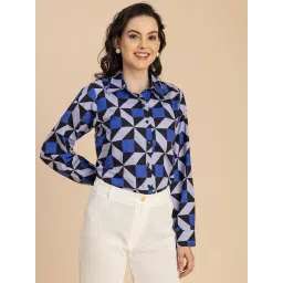 Moomaya Black & Blue Cotton Printed Shirt-picture-20