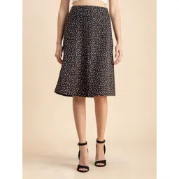 Moomaya Black & Mustard Printed Skirt-image-23