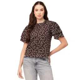 Moomaya Black & White Floral Print Top-picture-37
