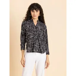 Moomaya Black & White Printed Shirt-picture-19
