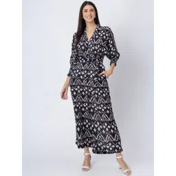 Moomaya Black Rayon/Viscose Regular Fit Print Jumpsuit-picture-40