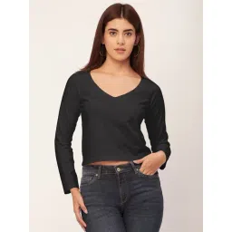 Moomaya Black Regular Fit Crop Top-picture-27