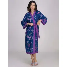 Moomaya Blue & Purple Printed Robe-picture-26