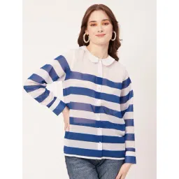Moomaya Blue & White Striped Shirt-picture-31
