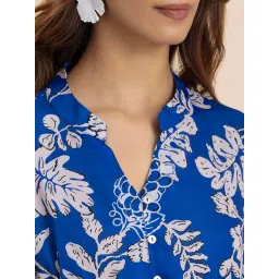 Moomaya Blue Floral Print Playsuit image 5