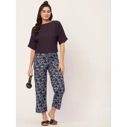 Moomaya Blue Floral Print Top With Pants-picture-30