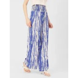 Moomaya Blue Printed Regular Fit Low Rise Palazzos-picture-12