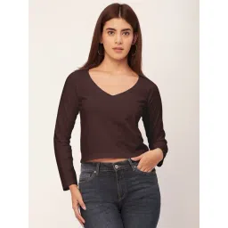 Moomaya Brown Regular Fit Crop Top-picture-34