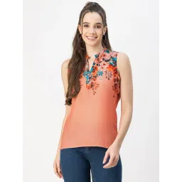 Moomaya Coral Floral Print Top-picture-41