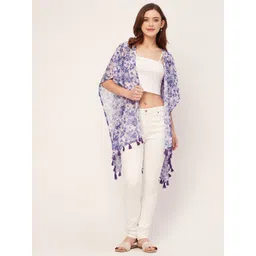 Moomaya Floral Printed Longline Waterfall Shrug-picture-31