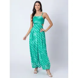 Moomaya Green Polyester Regular Fit Structured Jumpsuit-picture-38