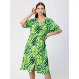 Moomaya Green Printed Midi Dress-picture-34