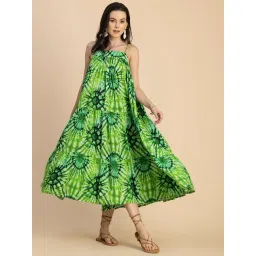 Moomaya Green Printed Midi Dress-picture-37
