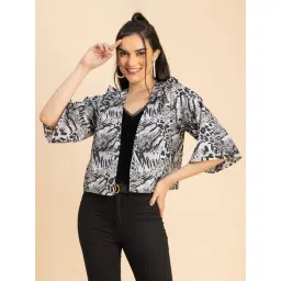 Moomaya Grey & Black Cotton Printed Jacket-picture-13