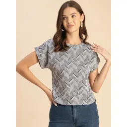 Moomaya Grey Printed Top-picture-47