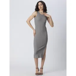 Moomaya Grey Slim Fit Bodycon Dress-picture-26