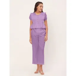 Moomaya Lavender Cotton Regular Fit Co-ord Set-picture-11