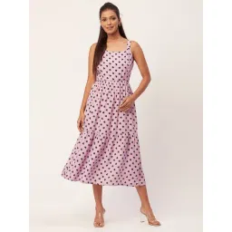 Moomaya Lavender Printed Midi Dress-picture-16