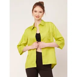 Moomaya Lime Green Regular Fit Shirt-picture-33