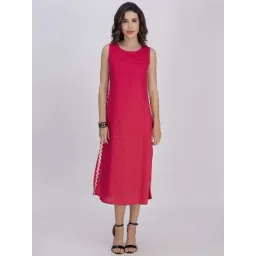 Moomaya Magenta Casual Dress-picture-10