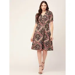 Moomaya Multicolor Floral Print A Line Dress-picture-36