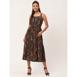 Moomaya Multicolor Floral Print Midi Dress-picture-29