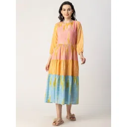 Moomaya Multicolor Printed Midi Dress-picture-28