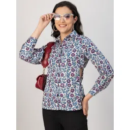 Moomaya Off White Floral Print Shirt-picture-17