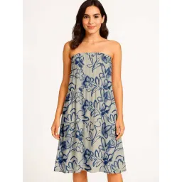 Moomaya Off White Regular Fit Floral Skirt with Pockets image 3