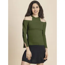 Moomaya Olive Slim Fit Top-picture-33