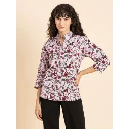 Moomaya Pink Floral Print Shirt-picture-16