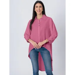 Moomaya Purple Cotton Regular Fit Casual Shirt-picture-12