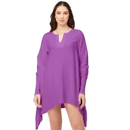 Moomaya Purple Regular Fit High-Low Dress-picture-10