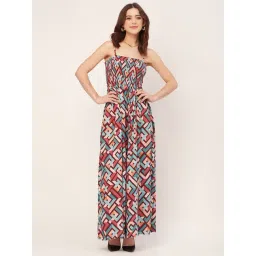 Moomaya Teal & Maroon Printed Jumpsuit-picture-25