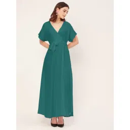 Moomaya Teal Relaxed Fit Maxi Dress-picture-16