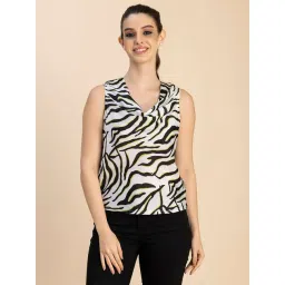 Moomaya White & Black Printed Top-picture-21