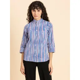 Moomaya White & Blue Striped Shirt-picture-19