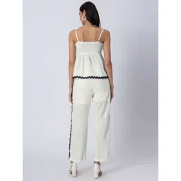 Moomaya White Cotton Regular Fit Co-Ord Set image 2