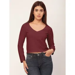 Moomaya Wine Regular Fit Crop Top-picture-35