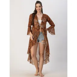 Moomaya Women Animal Printed Waterfall Shrug-image-26