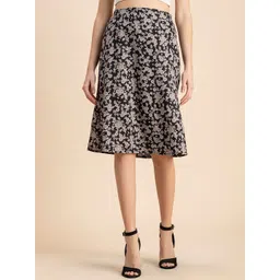 Moomaya Women Floral Printed A-Line Midi Skirt-image-24