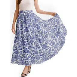 Moomaya Women Floral Printed Maxi Skirt-picture-22