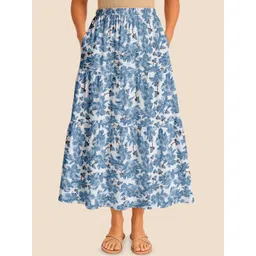 Moomaya Women Printed Tiered Maxi Skirt-picture-10