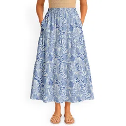 Moomaya Women Printed Tiered Maxi Skirt-picture-34